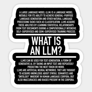 LLMs Defined - Large Language Model - AI Sticker